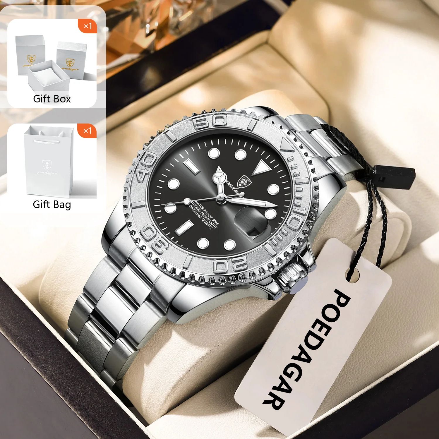 Luxury Watch Business - POEDAGAR модные спортивные мужские часы светящиеся