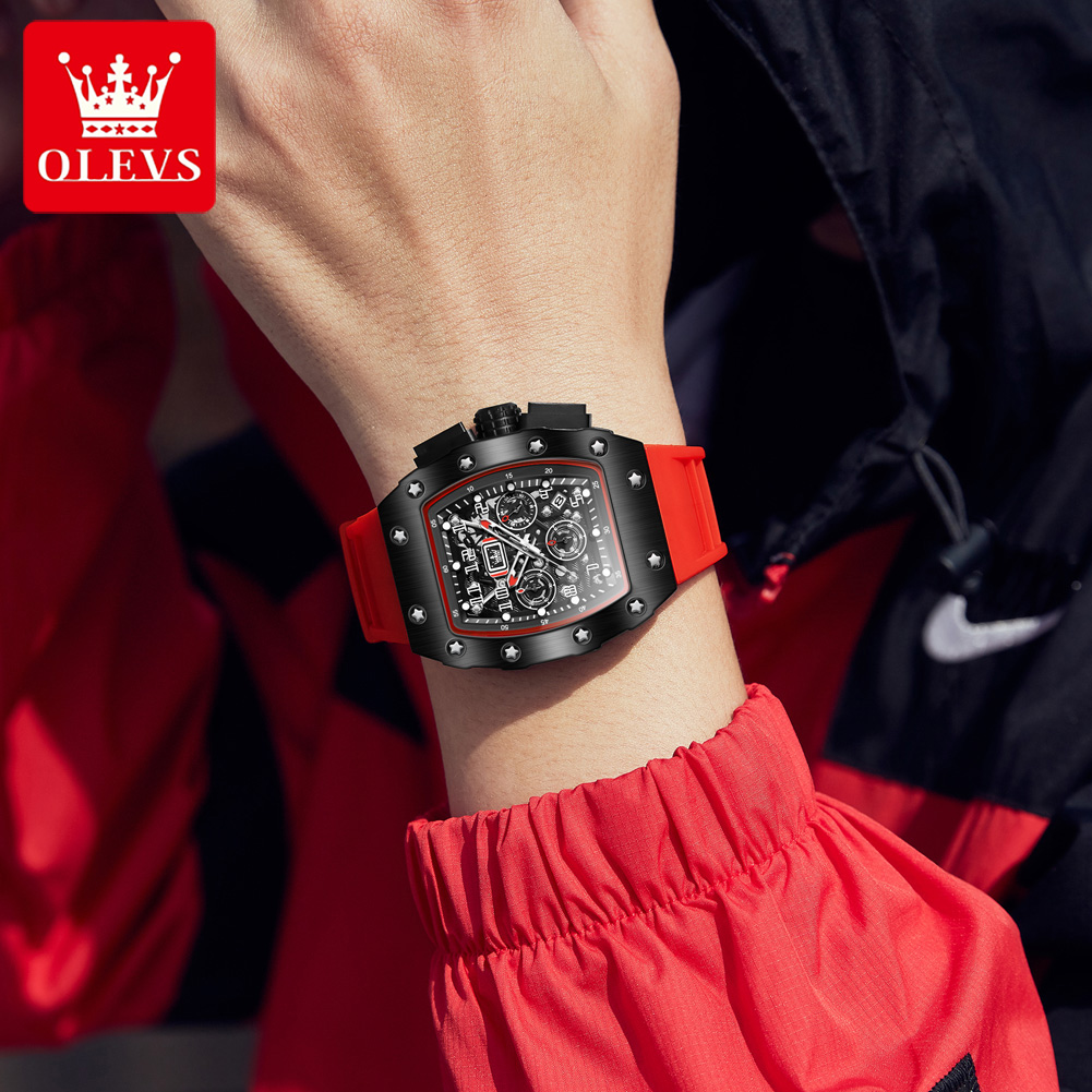 Мужские кварцевые часы OLEVS 3 – обзор и цена Luxury Watch Rubber Strap