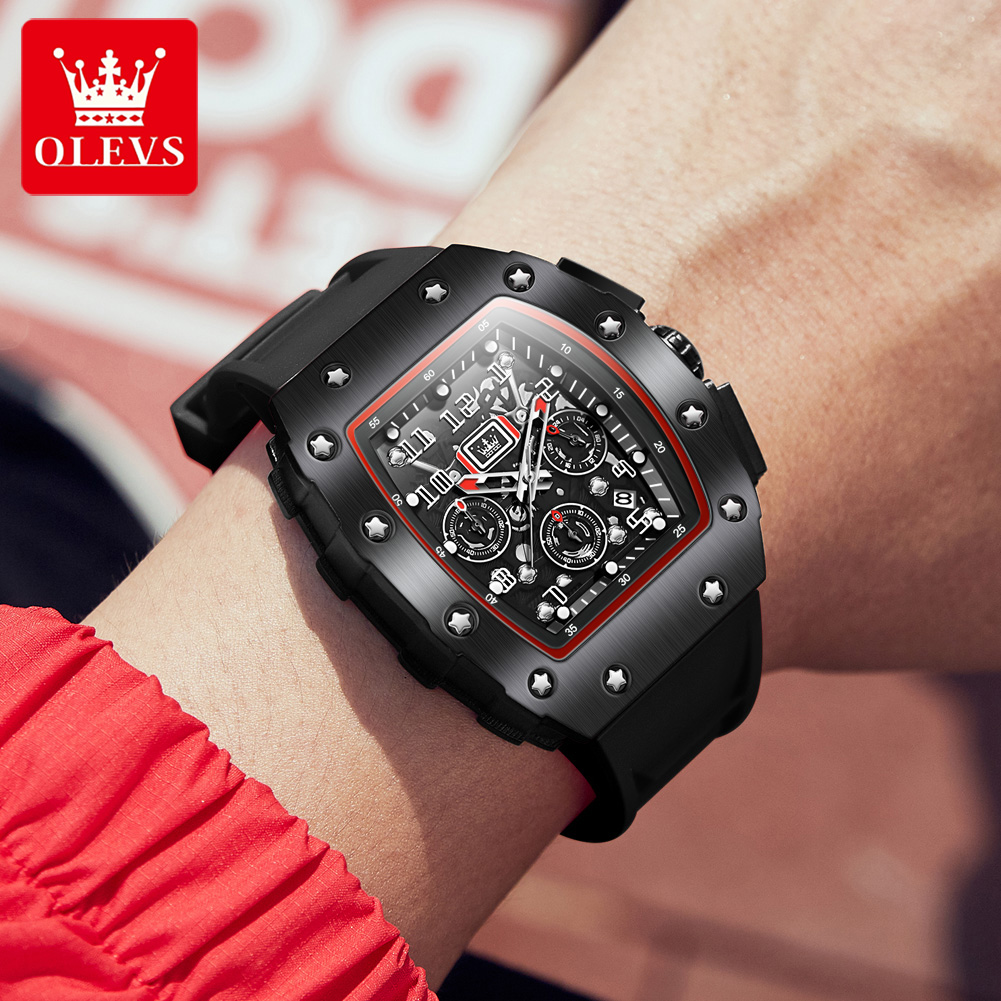 Мужские кварцевые часы OLEVS 3 – обзор и цена Luxury Watch Rubber Strap