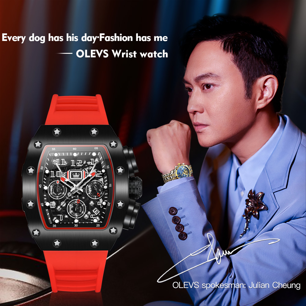Мужские кварцевые часы OLEVS 3 – обзор и цена Luxury Watch Rubber Strap
