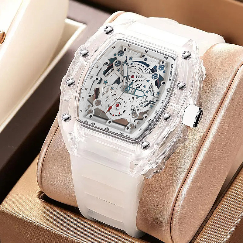 Tonneau модные кварцевые часы  – обзор и цена Luxury Watch Rubber Strap