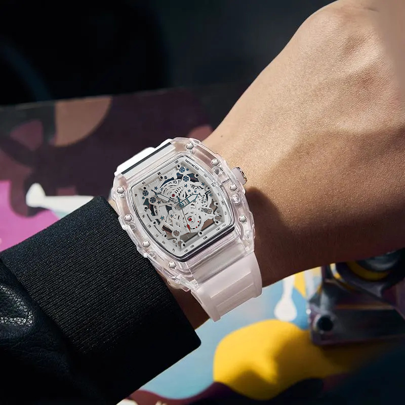 Tonneau модные кварцевые часы  – обзор и цена Luxury Watch Rubber Strap