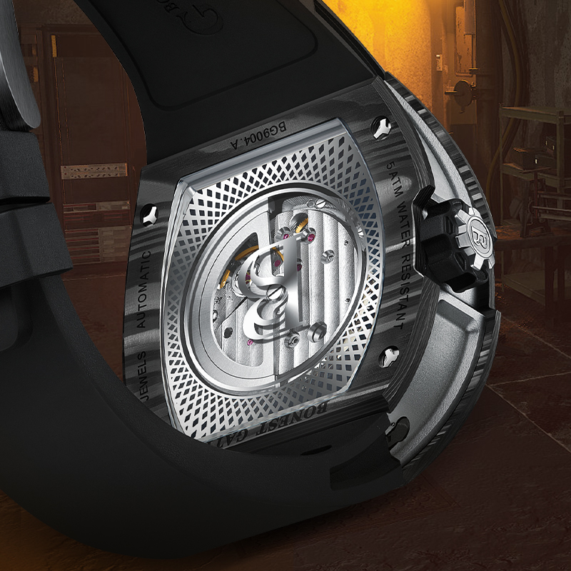 Мужские механические часы BONE – обзор и цена Luxury Watch Rubber Strap