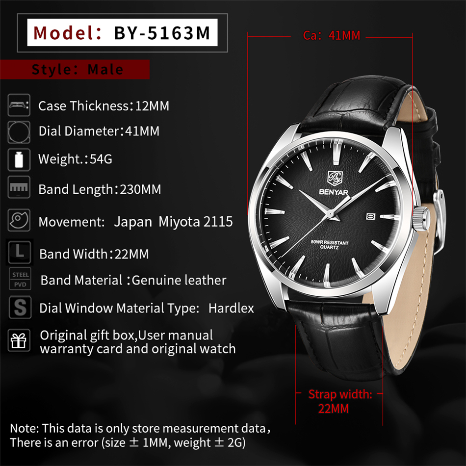 Benyar 5163, лучший бренд, рос – обзор и цена Luxury Watch Affordable