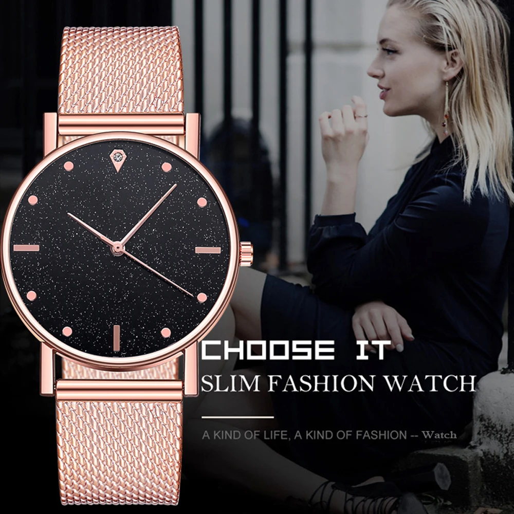 2025 новые простые женские час – обзор и цена Luxury Watch Gold And Black