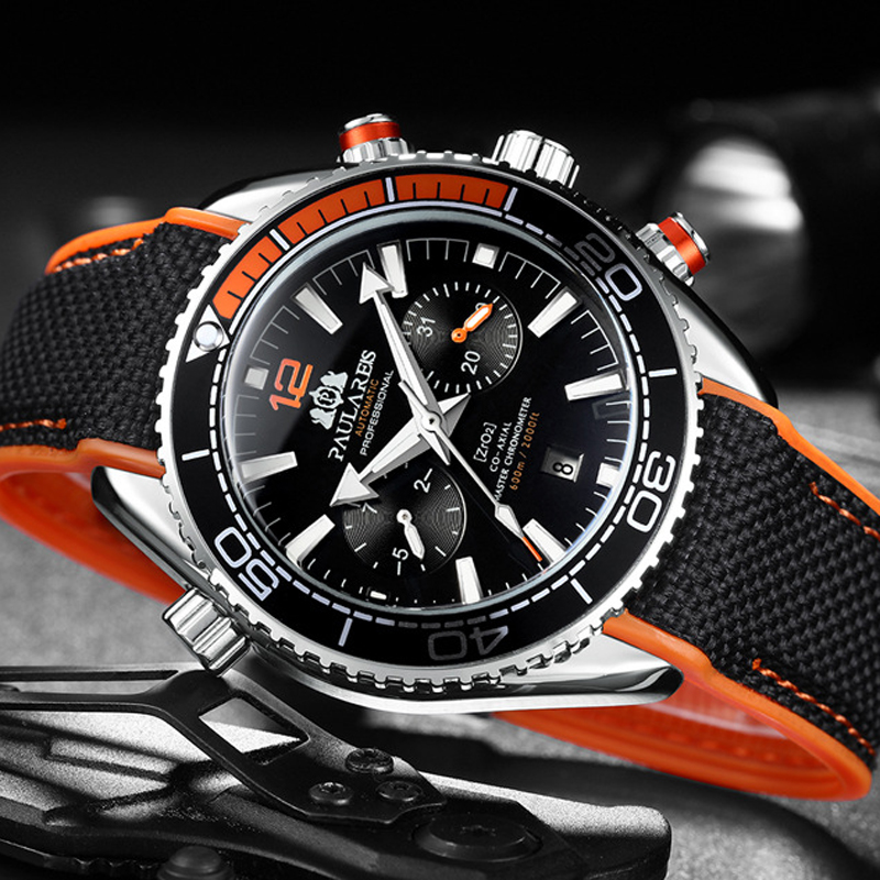PAULAREIS P Роскошные мужские  – обзор и цена Luxury Watch Rubber Strap