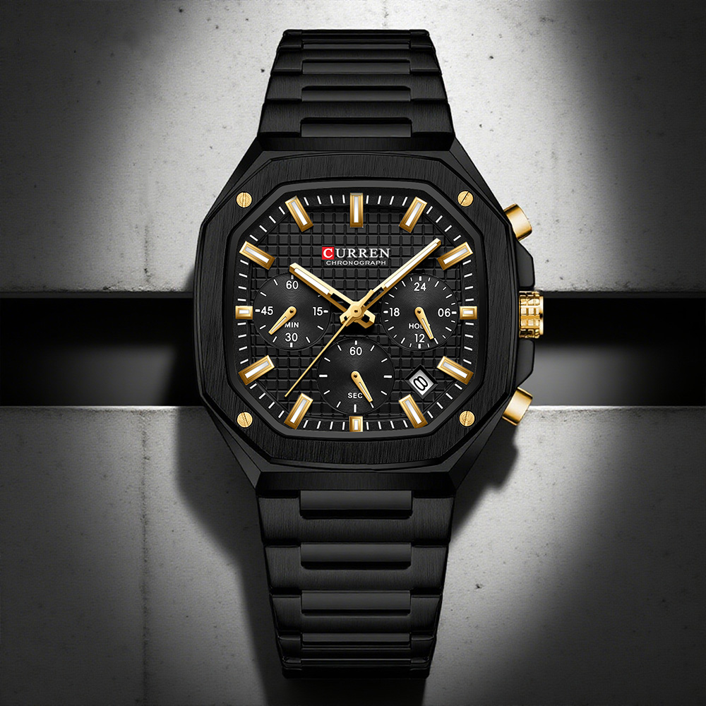 CURREN Роскошные квадратные ча – обзор и цена Luxury Watch Men